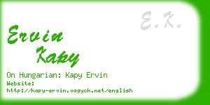 ervin kapy business card